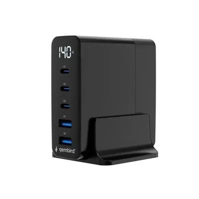 Cargador de pared Gembird TA-UC-2A3CPD140-01BK USB-C USB-A 140W
