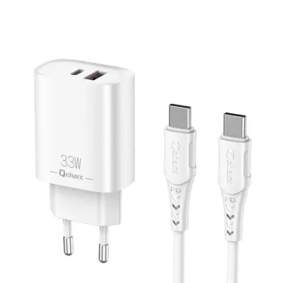 Cargador de pared Qcharx international Eros USB-C USB-A Blanco 3W