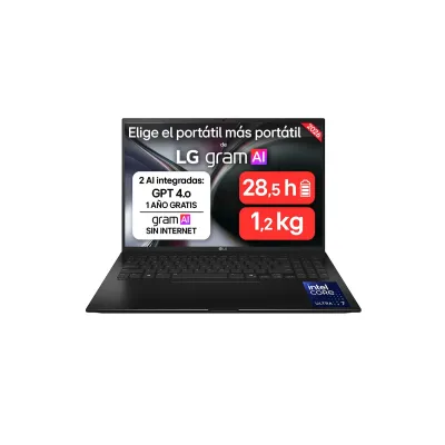 Portátil LG Gram 16ZD90TL-G 16" Intel Core Ultra 7 258V 32GB 512GB SSD Sin sistema operativo Negro