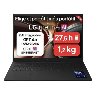 Portátil LG gram Pro 16 16ZD90U-G Intel Core Ultra 7 355 32GB 512GB SSD Negro