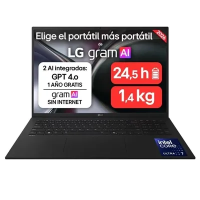 Portátil LG 17ZD90TL-G 17" Intel Core Ultra 7 258V 32GB 512GB SSD Intel Arc Graphics Negro