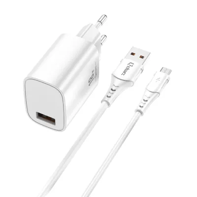 Cargador de pared Qcharx international Artemisia USB-A Blanco 18W (cable)