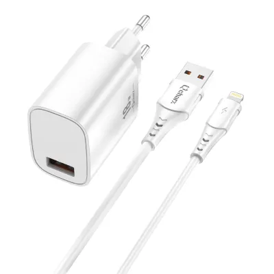 Cargador de pared Qcharx international ARTEMISIA 3A 18W USB-A Lightning Blanco